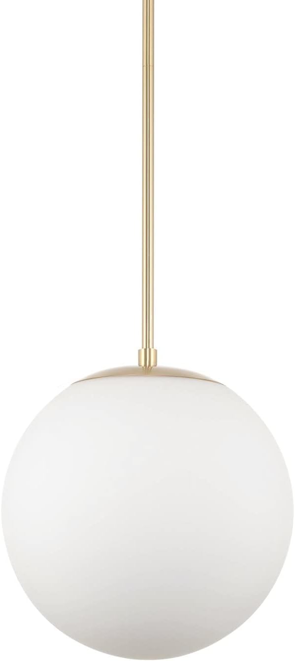 Brass Frosted Glass Kitchen Globe Pendant Lamp