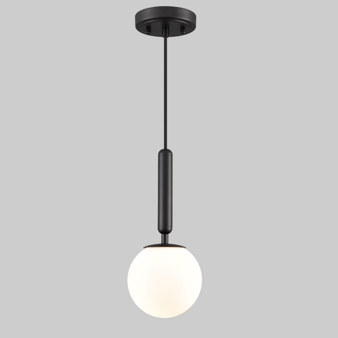Black Glass Globe Kitchen Island Pendant Light