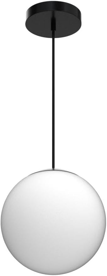 Black Milk Glass Kitchen Globe Pendant Light