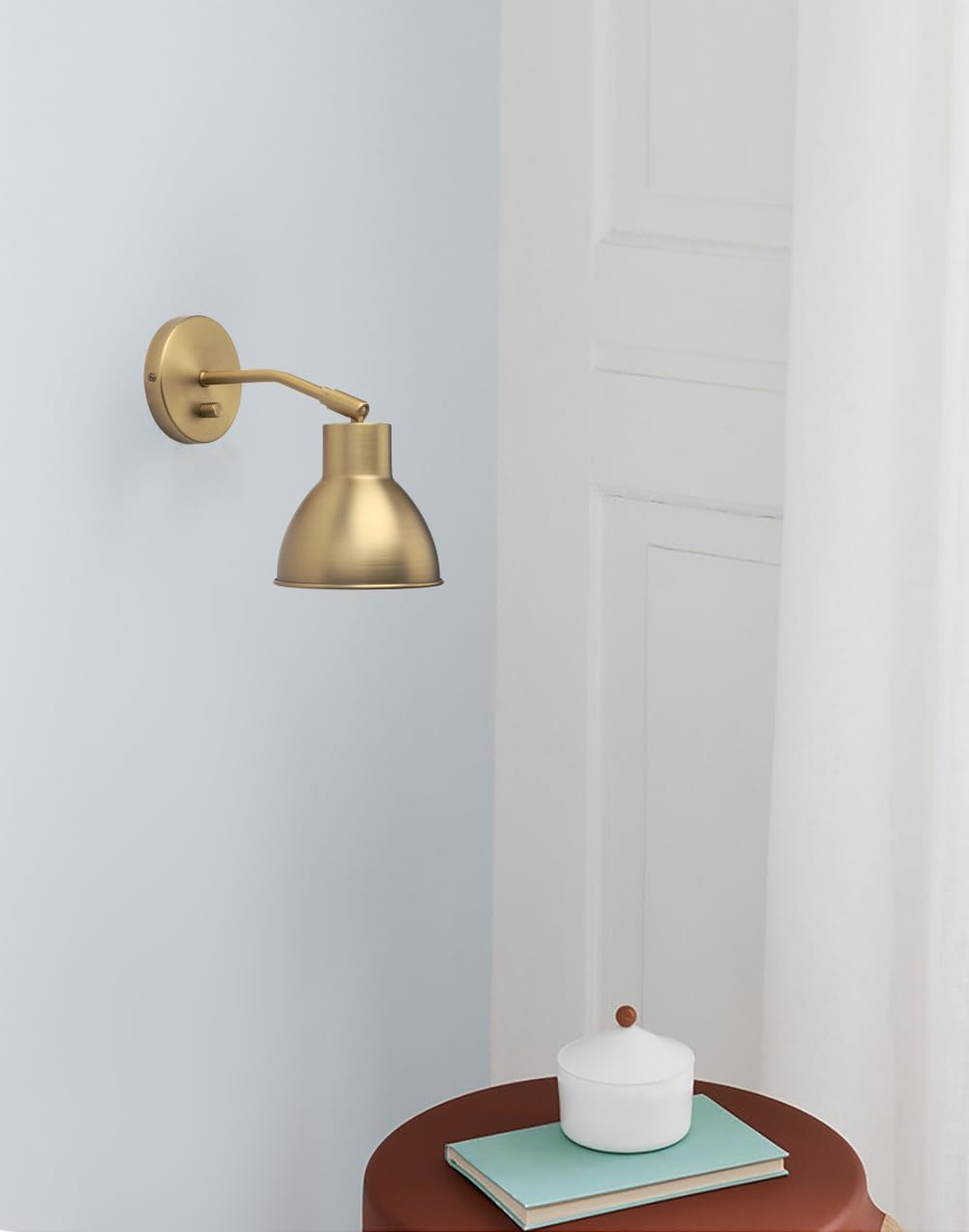 Vintage Brass Adjustable Bedside Wall Sconce