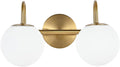 Brass Globe Glass Bathroom Vanity Wall Lamp