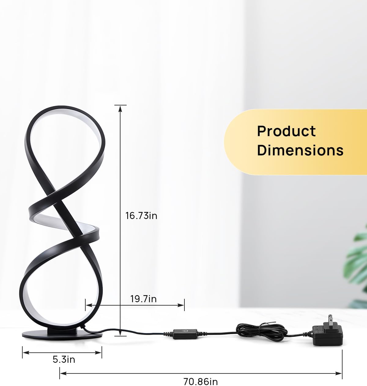 Black Spiral Touch Dimmable Bedside Lamps