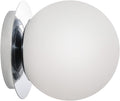 Chrome Milk Glass Bathroom Globe Wall Sconce