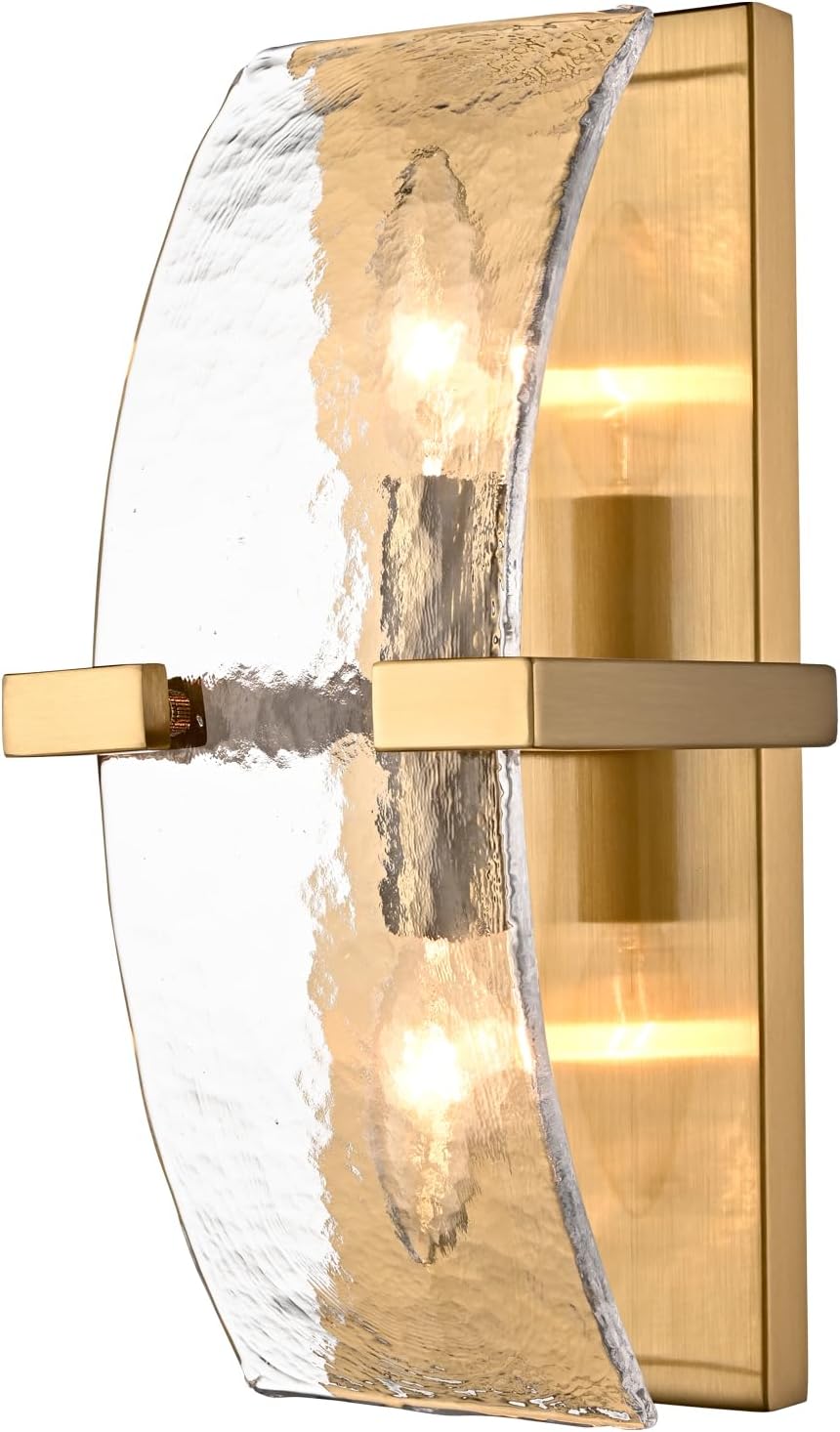 Gold Glass Wall Sconce Bedroom Living Room Lighting