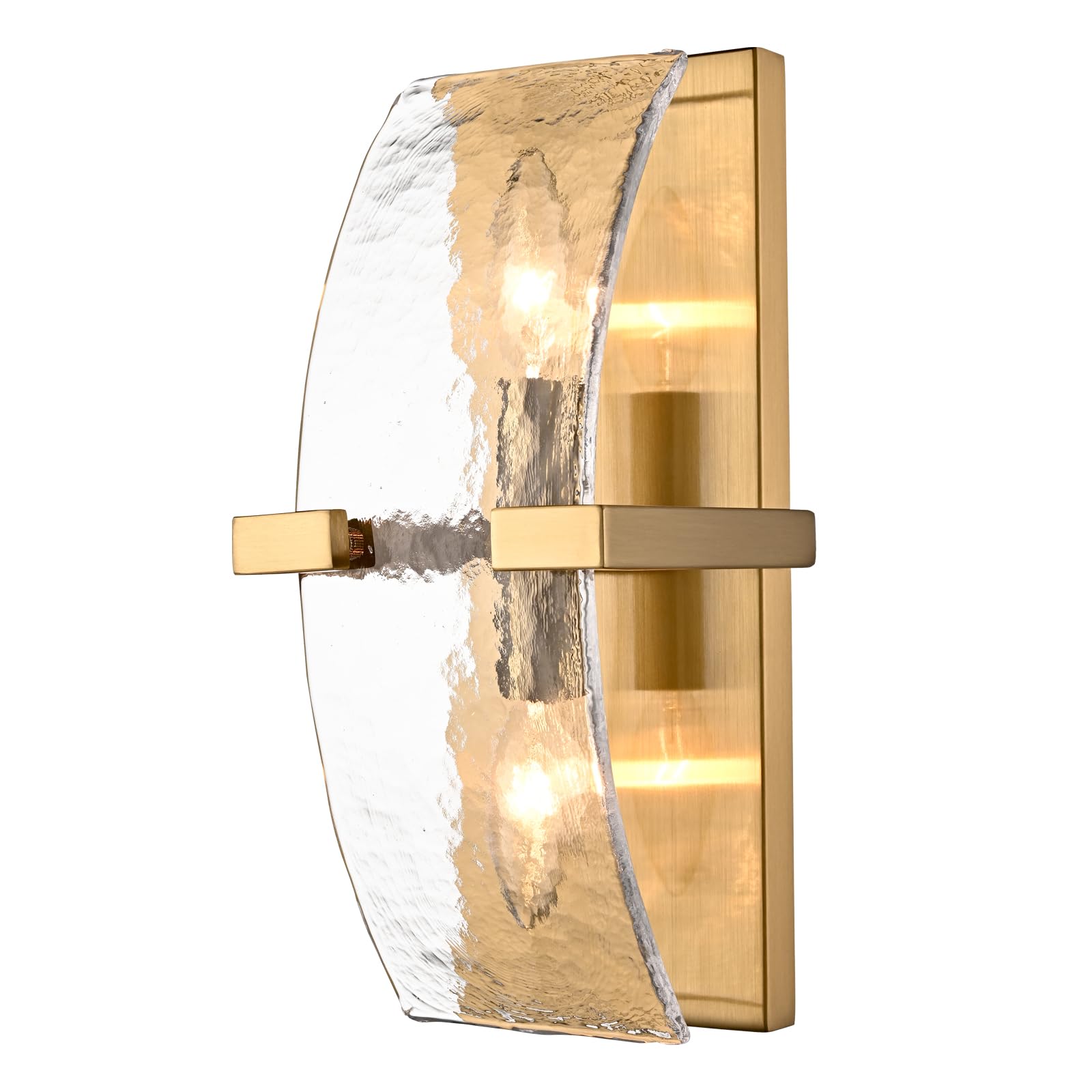 Gold Water Ripple Glass Wall Sconce Lights