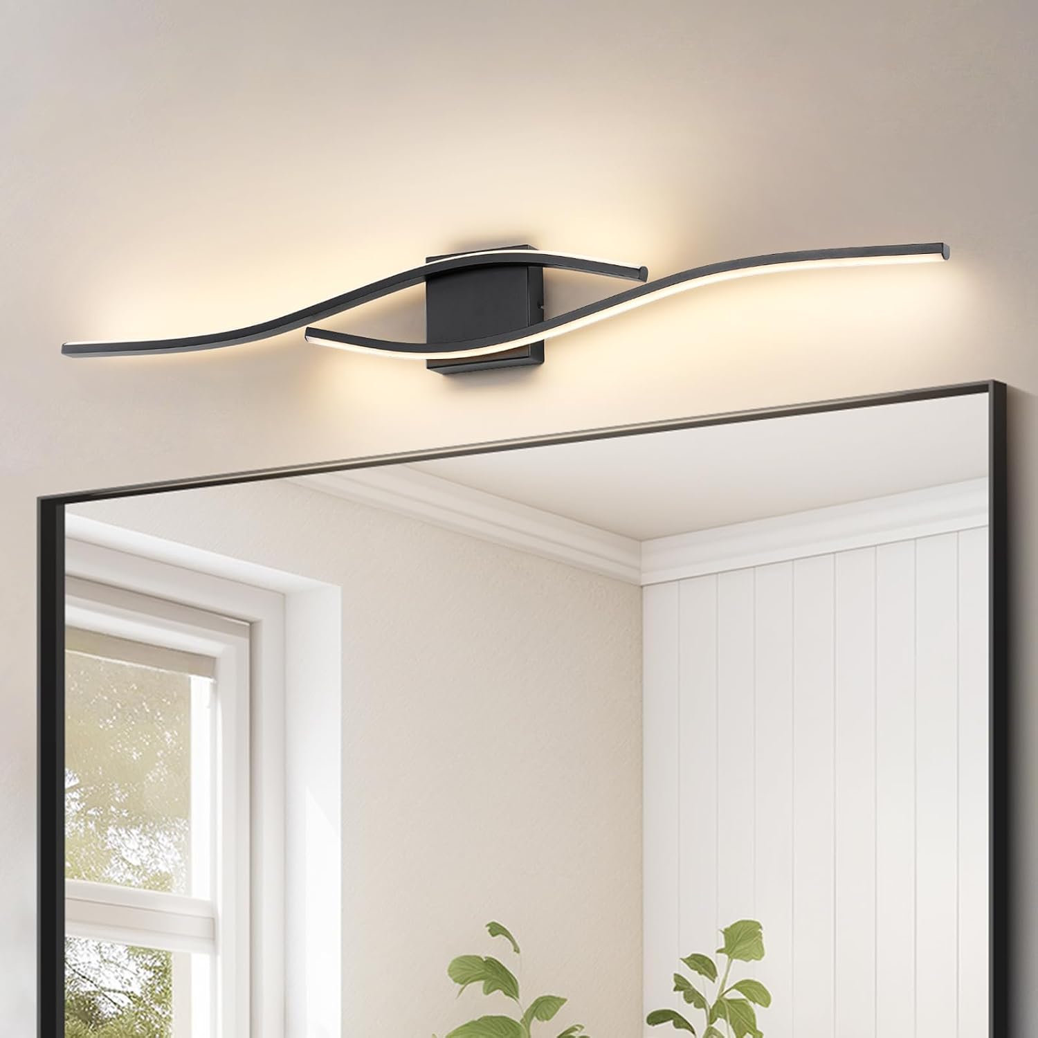 Black Dimmable LED Bathroom Mirror Vanity Lamp
