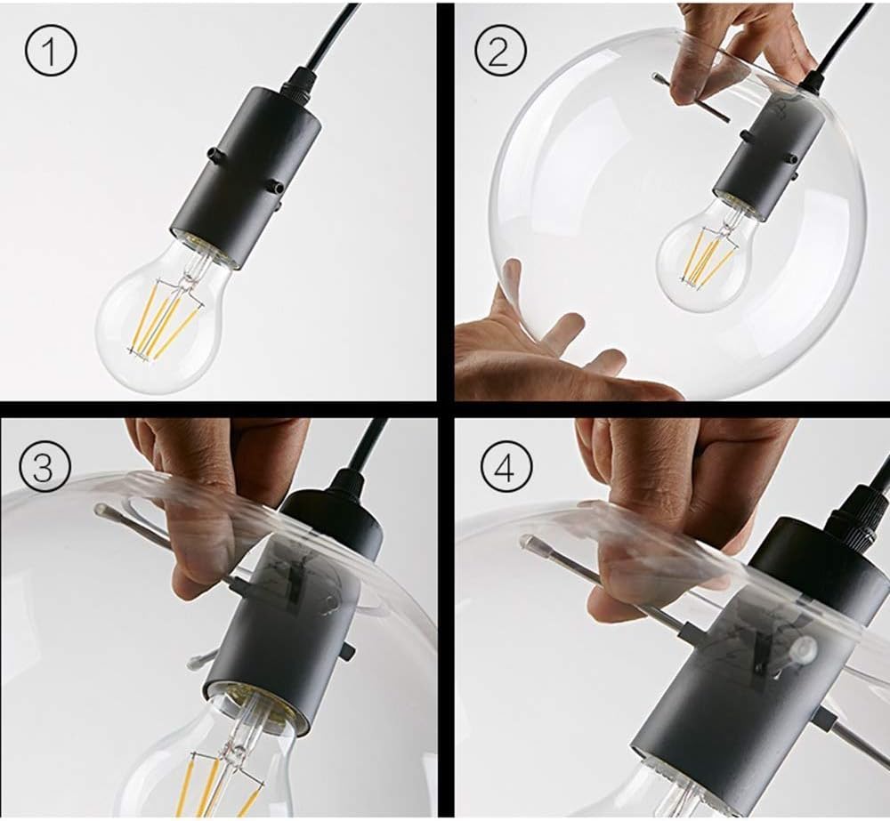 Industrial Clear Glass Kitchen Pendant Light