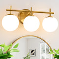Gold Milky Glass Bathroom Vanity Wall Sconce