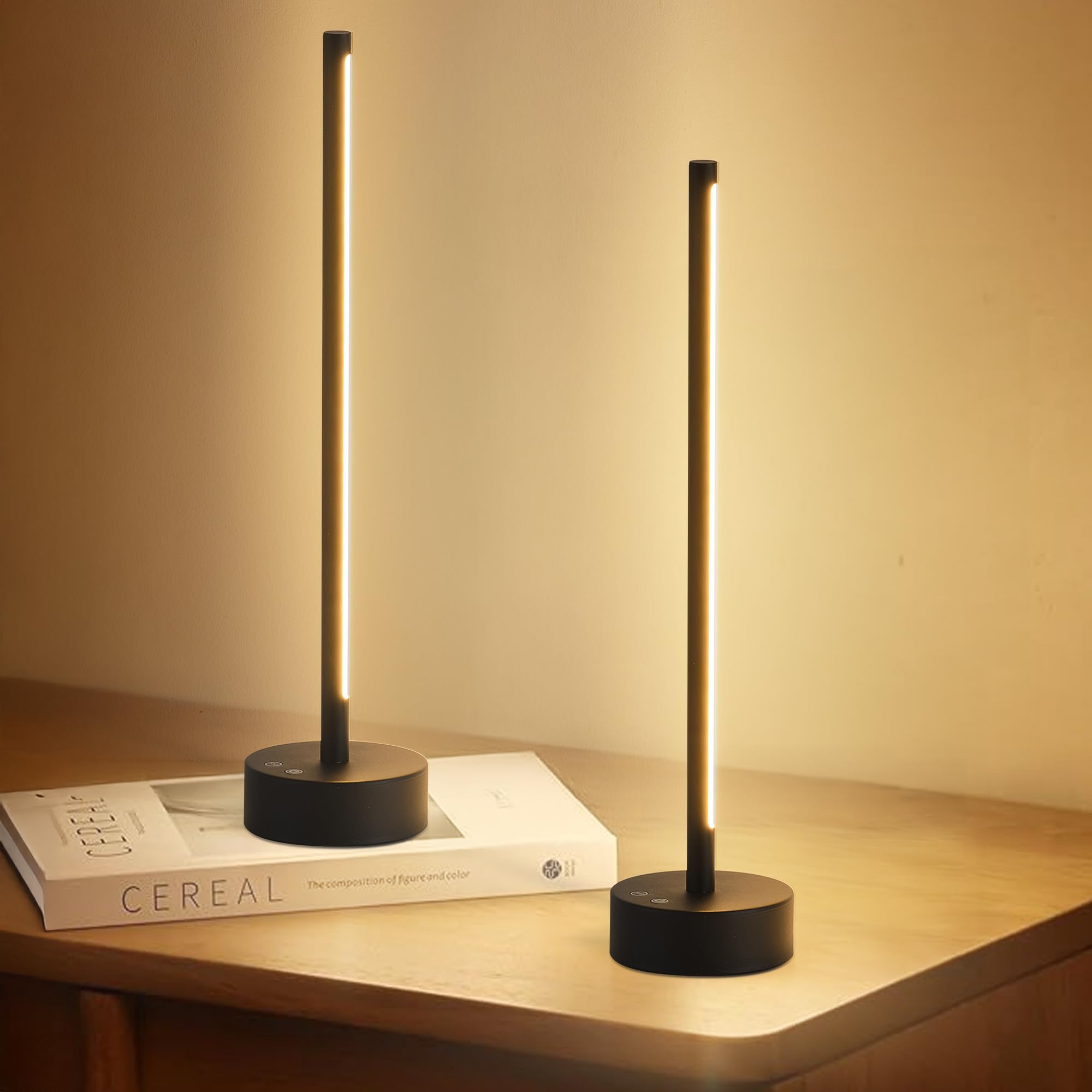 Gold Rechargeable Cordless Bedside Table Lamps