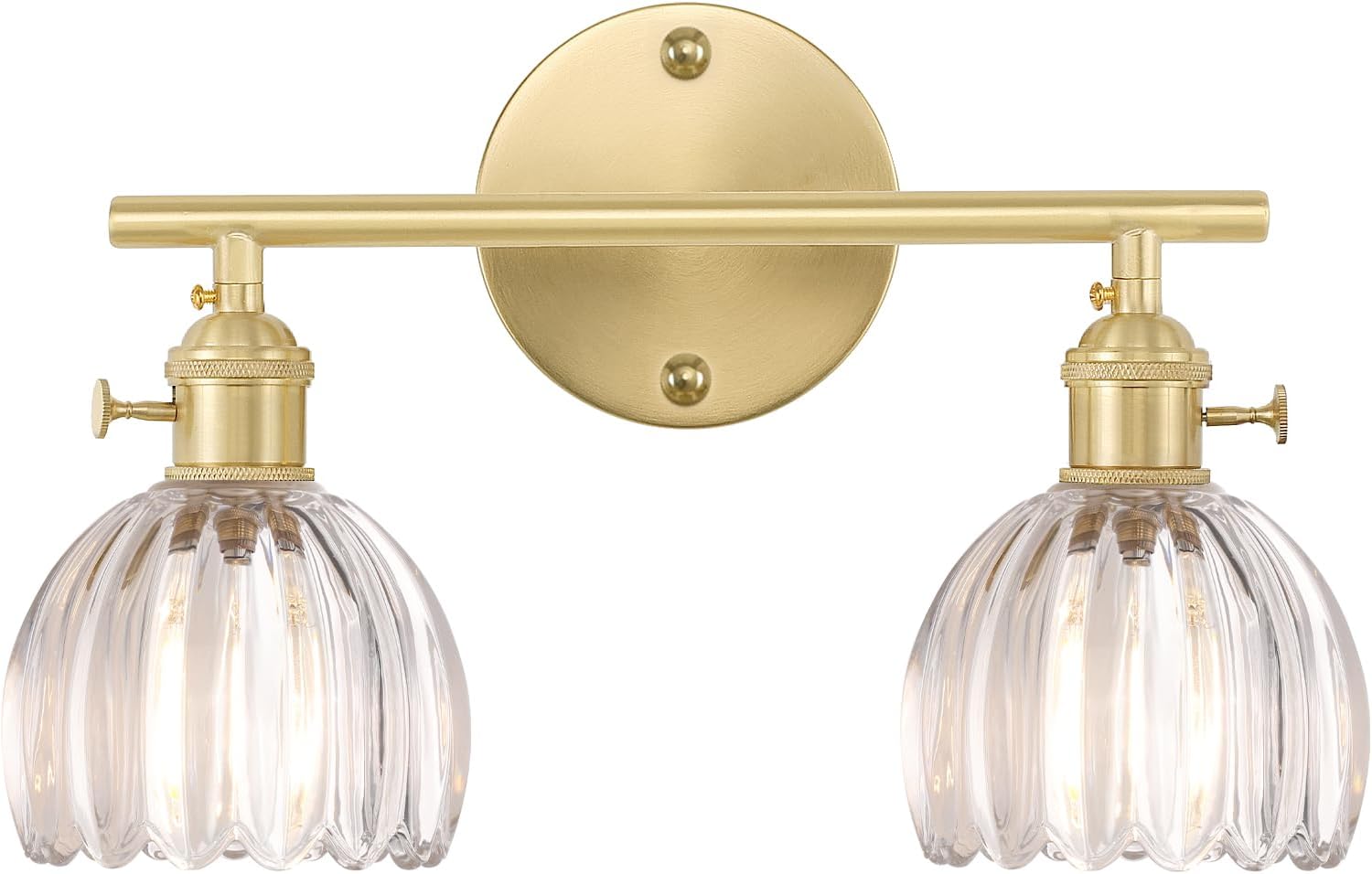 Brass Tulip Glass Vanity Bathroom Wall Lamp
