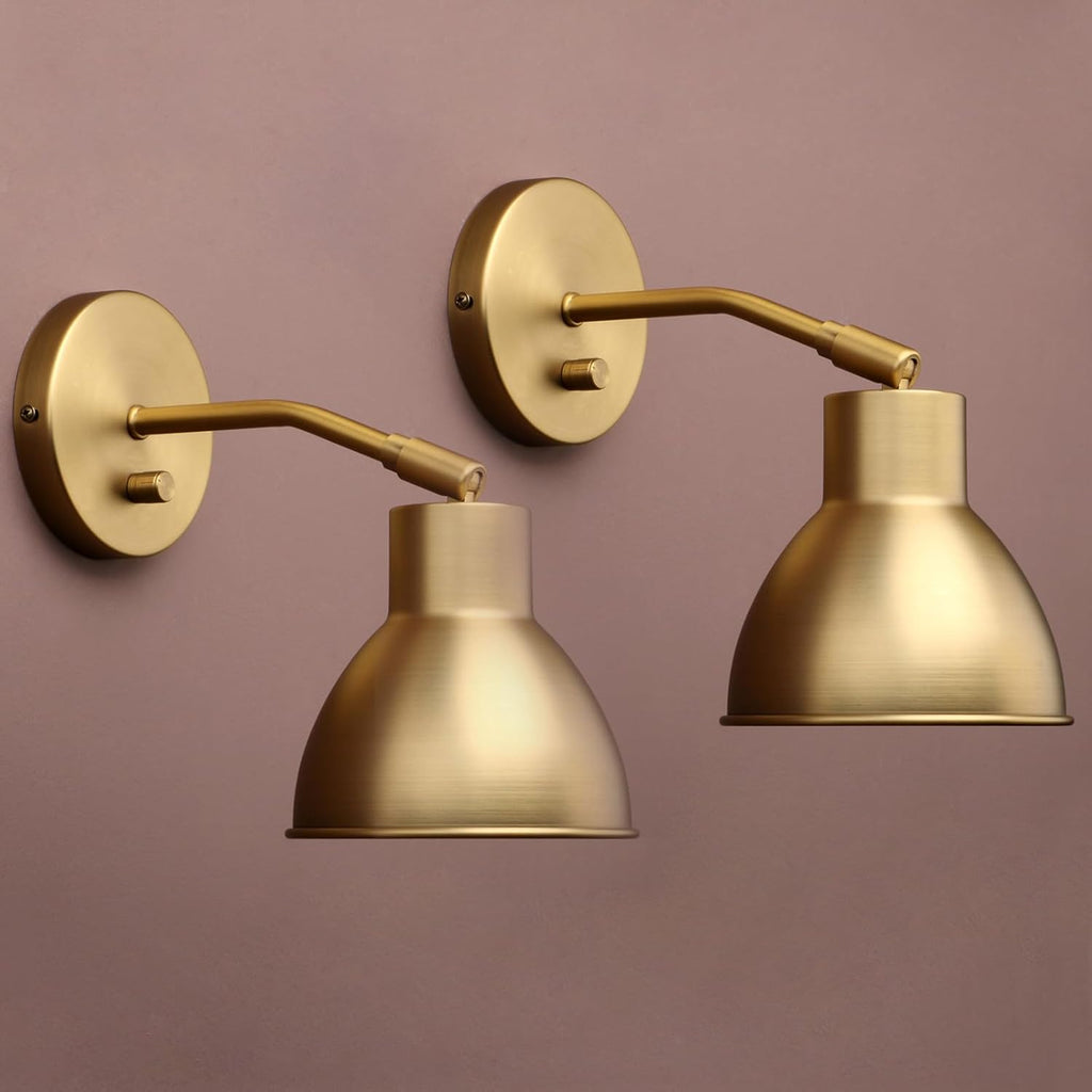 Vintage Brass Adjustable Bedside Wall Sconce