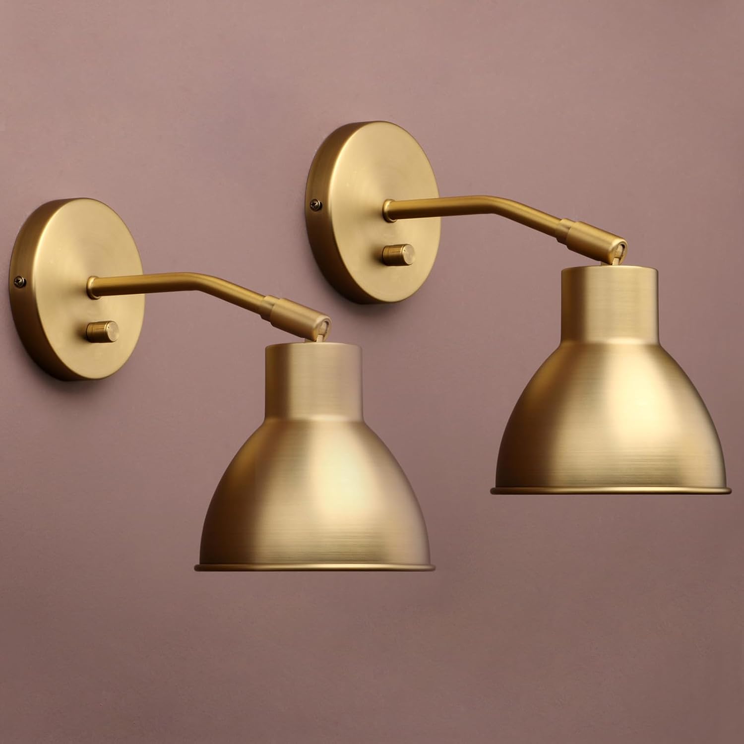 Vintage Brass Adjustable Bedside Wall Sconce