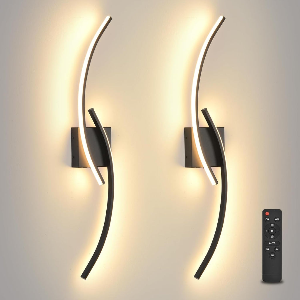 Wireless Dimmable LED Wall Sconce Bedroom Lighting