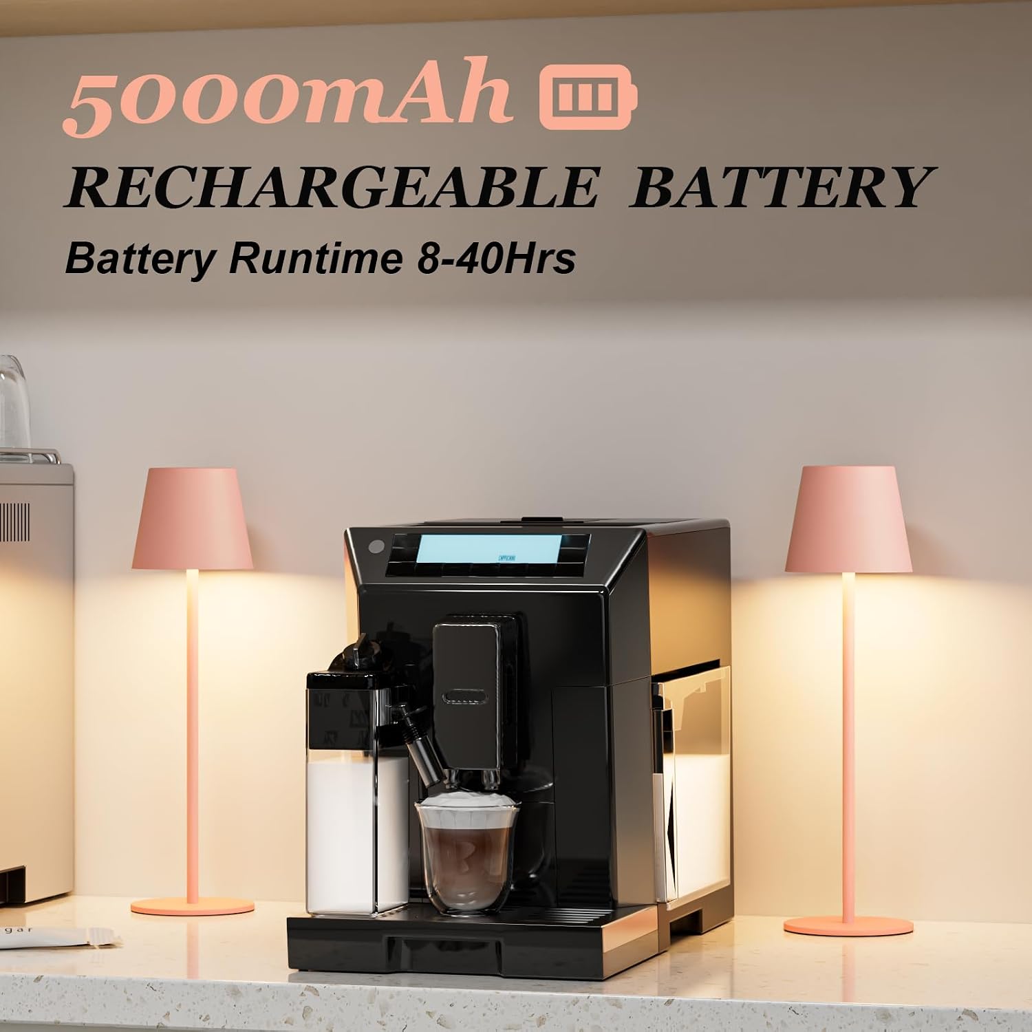 Pink Rechargeable Wireless Dining Table Lamps