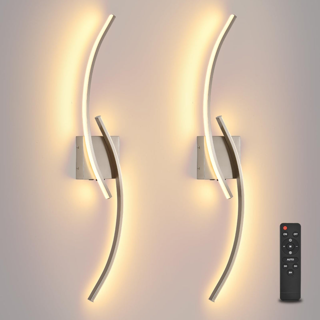 Wireless Dimmable LED Wall Sconce Bedroom Lighting