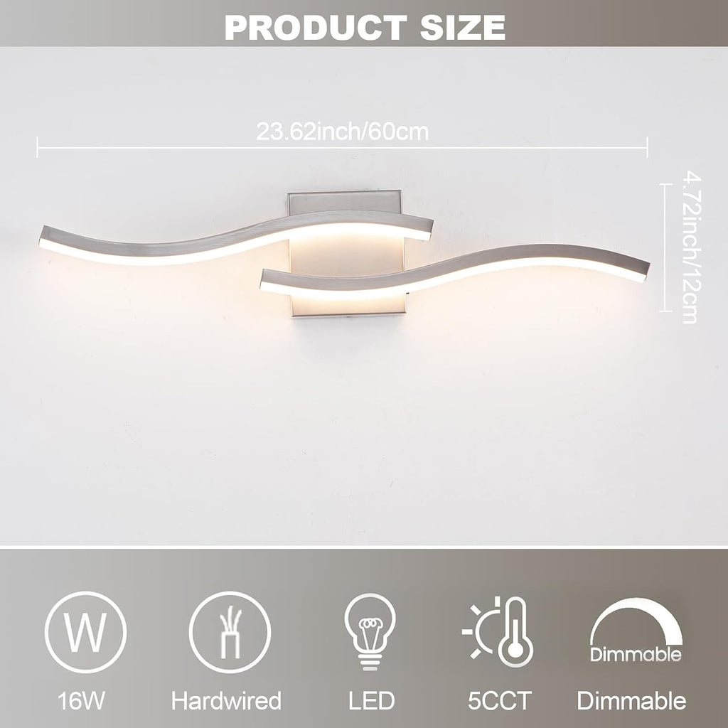 Nickel Dimmable LED Bathroom Mirror Vanity Lamp