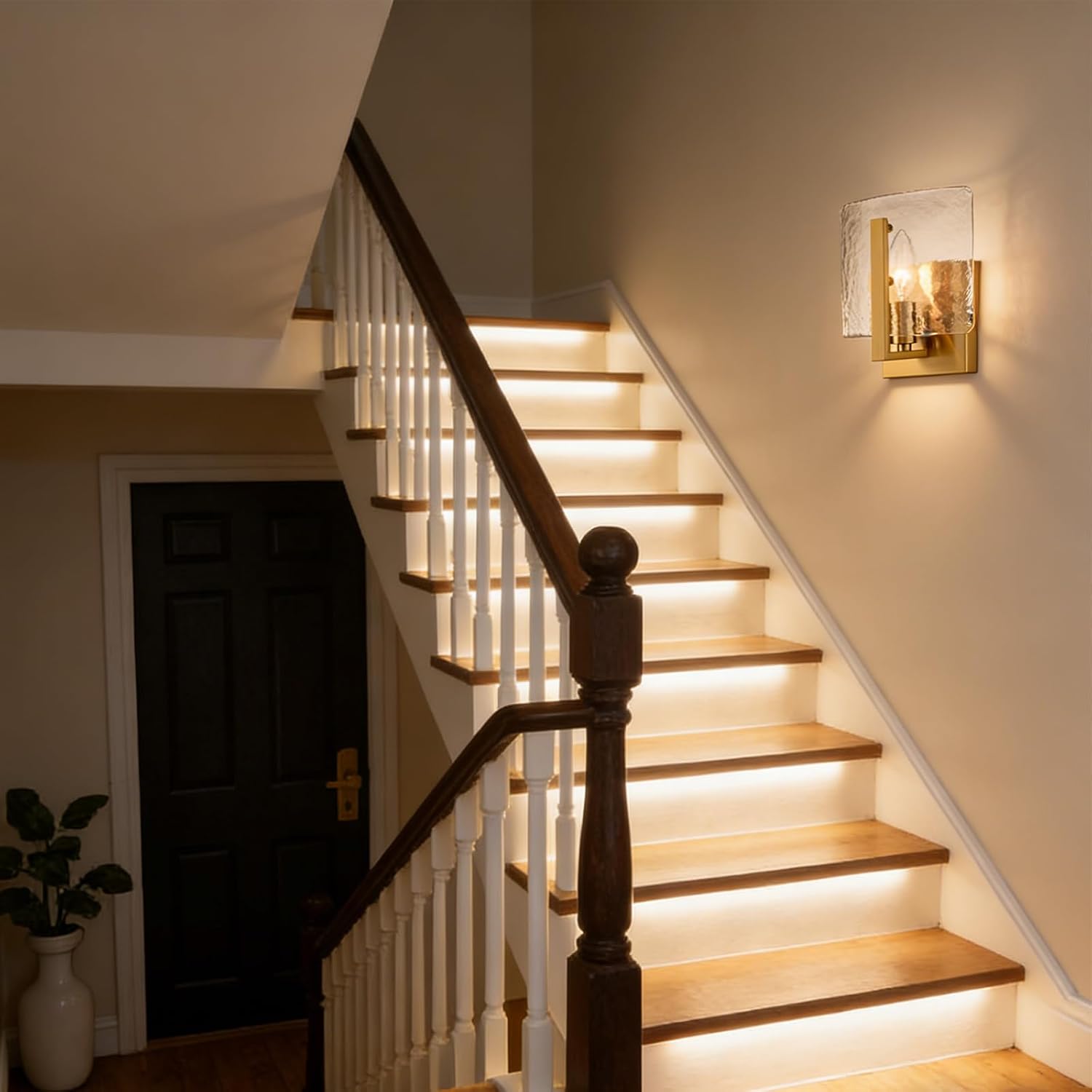 Gold Water Ripple Glass Wall Sconce Lights