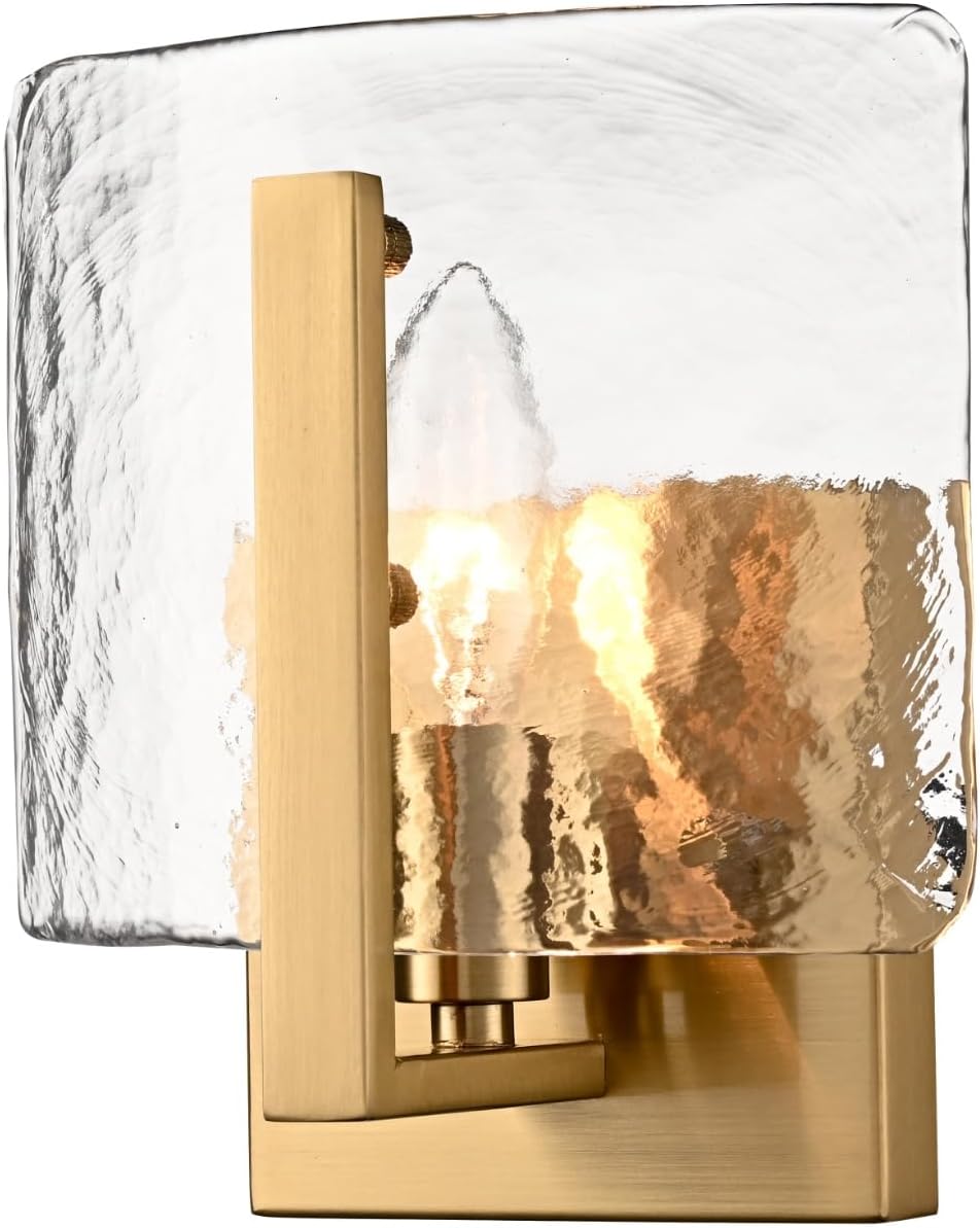 Gold Water Ripple Glass Wall Sconce Lights
