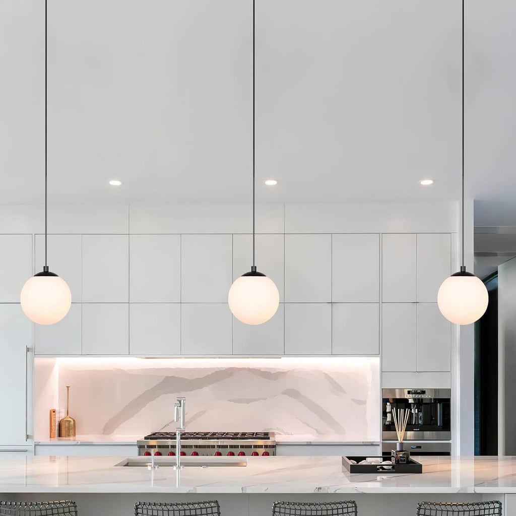 Black Globe Adjustable Kitchen Pendant Light