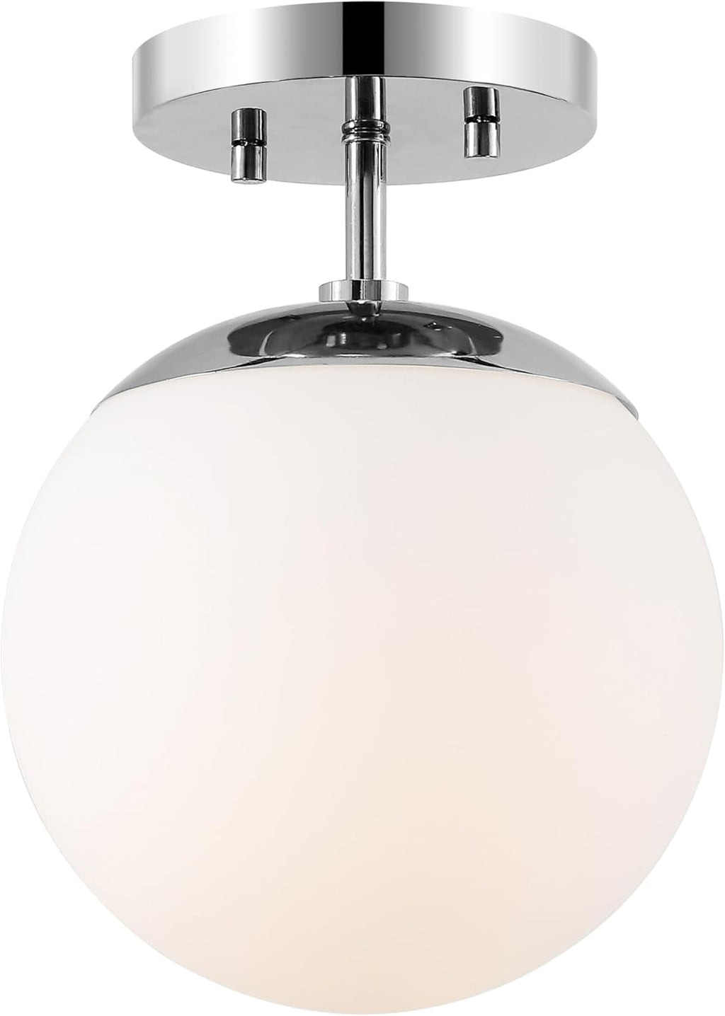 Chrome Frosted Glass Globe Ceiling Lamp