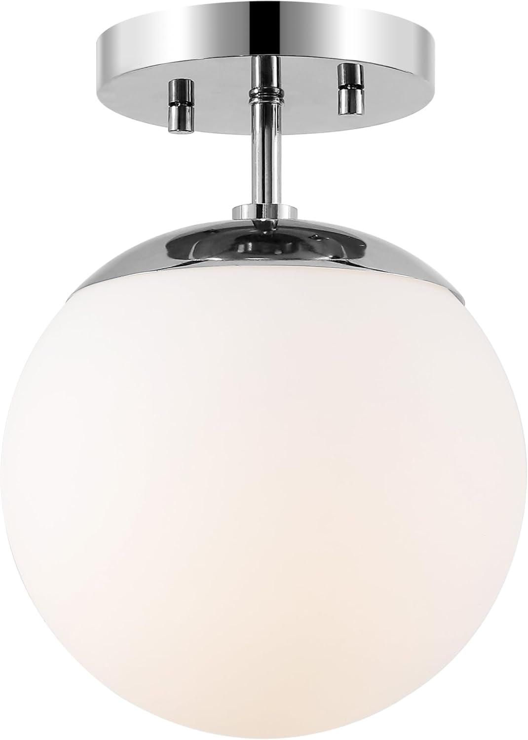 Chrome Frosted Glass Globe Ceiling Lamp