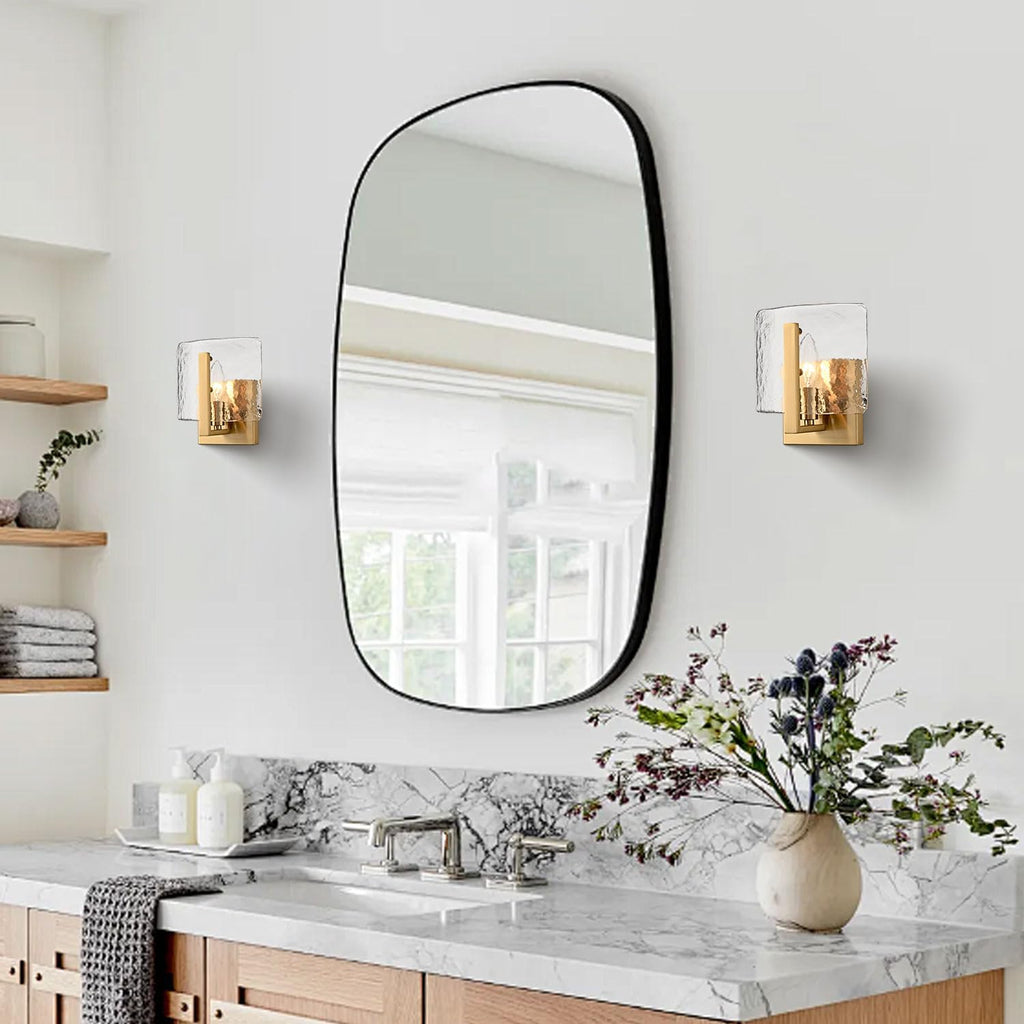 Gold Water Ripple Glass Wall Sconce Lights