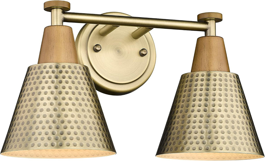 Gold Hammered Metal Bathroom Vanity Wall Lamp
