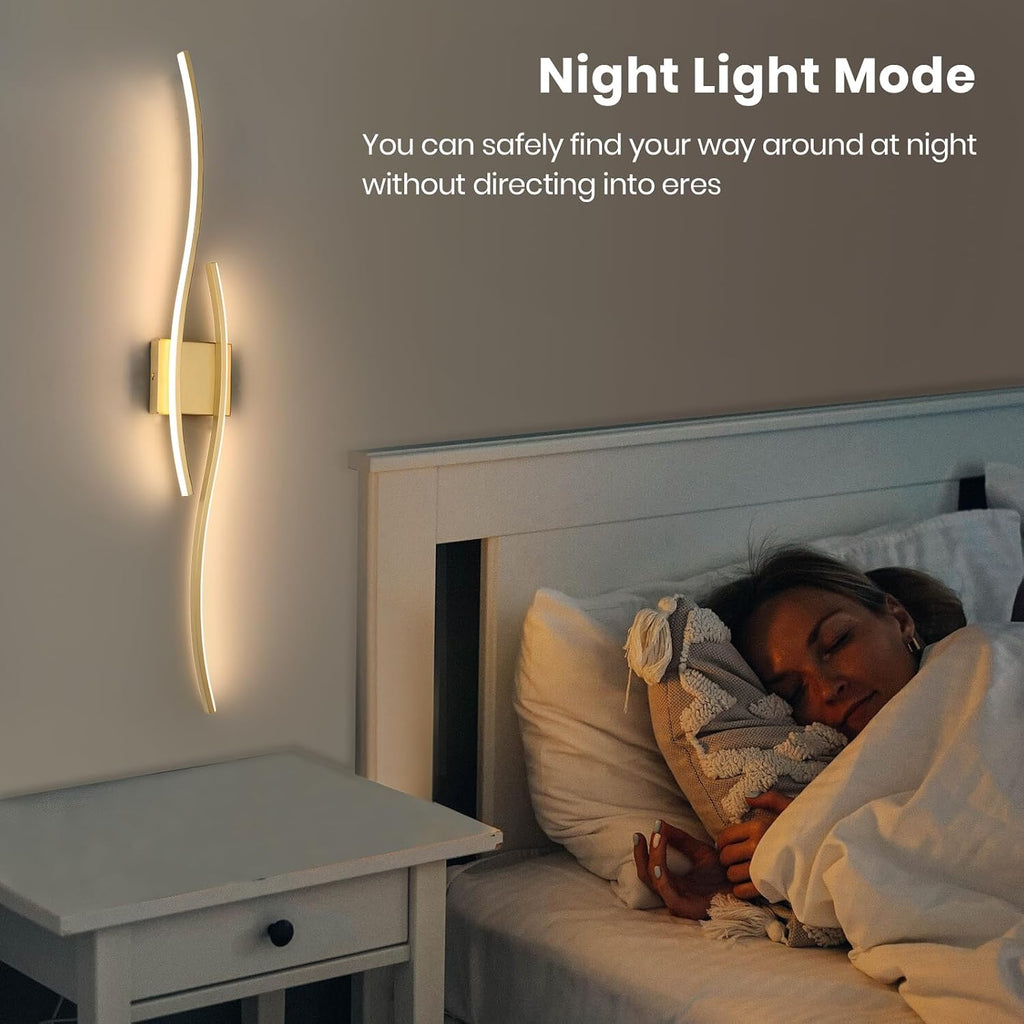 Gold Dimmable LED Wall Sconce Bedroom Home Lighting