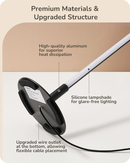 Black Dimmable 3 Color Metal Table Lamp