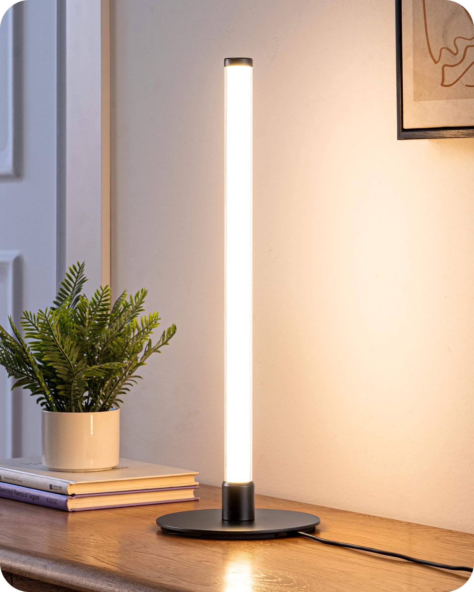 Black Dimmable 3 Color Bedside Table Lamp