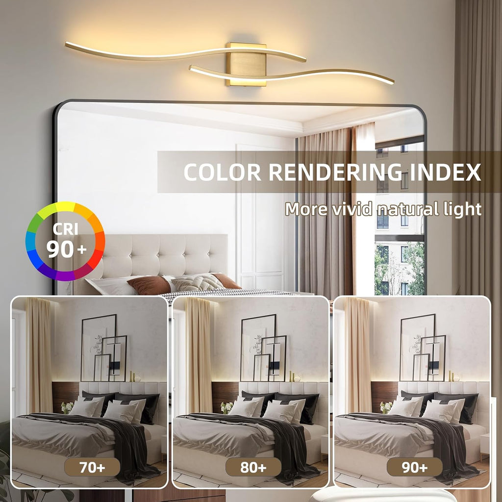 Gold Dimmable LED Wall Sconce Bedroom Home Lighting