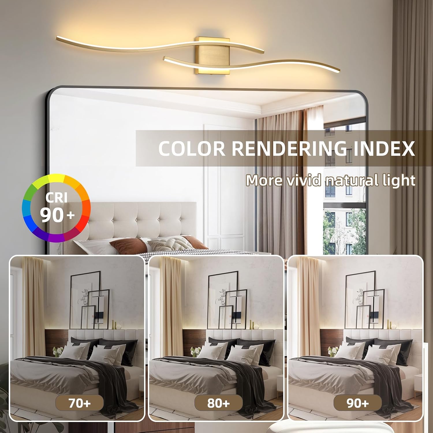 Gold Dimmable LED Wall Sconce Bedroom Home Lighting
