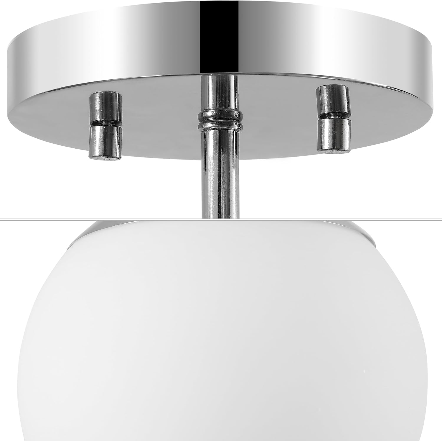 Chrome Frosted Glass Globe Ceiling Lamp