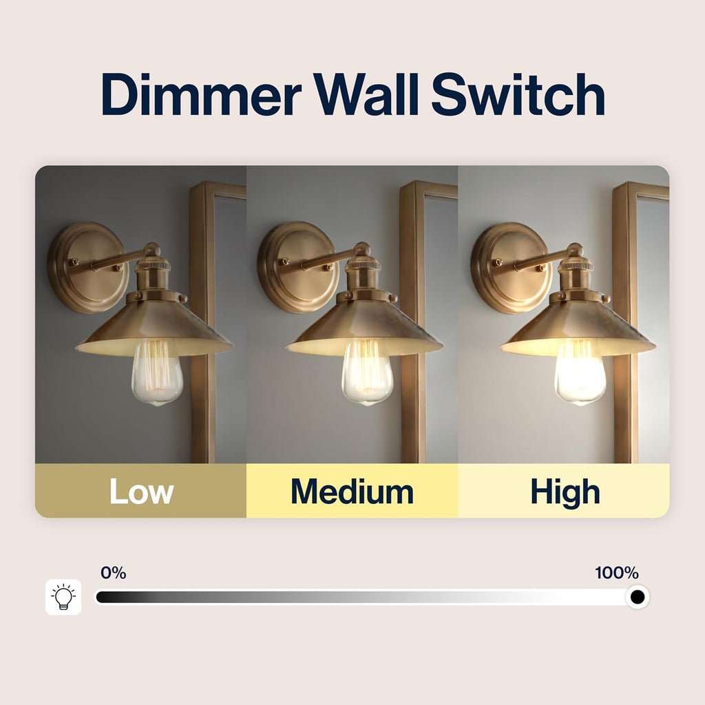 Farmhouse Brass Wall Sconce Bathroom Vanity Lamp