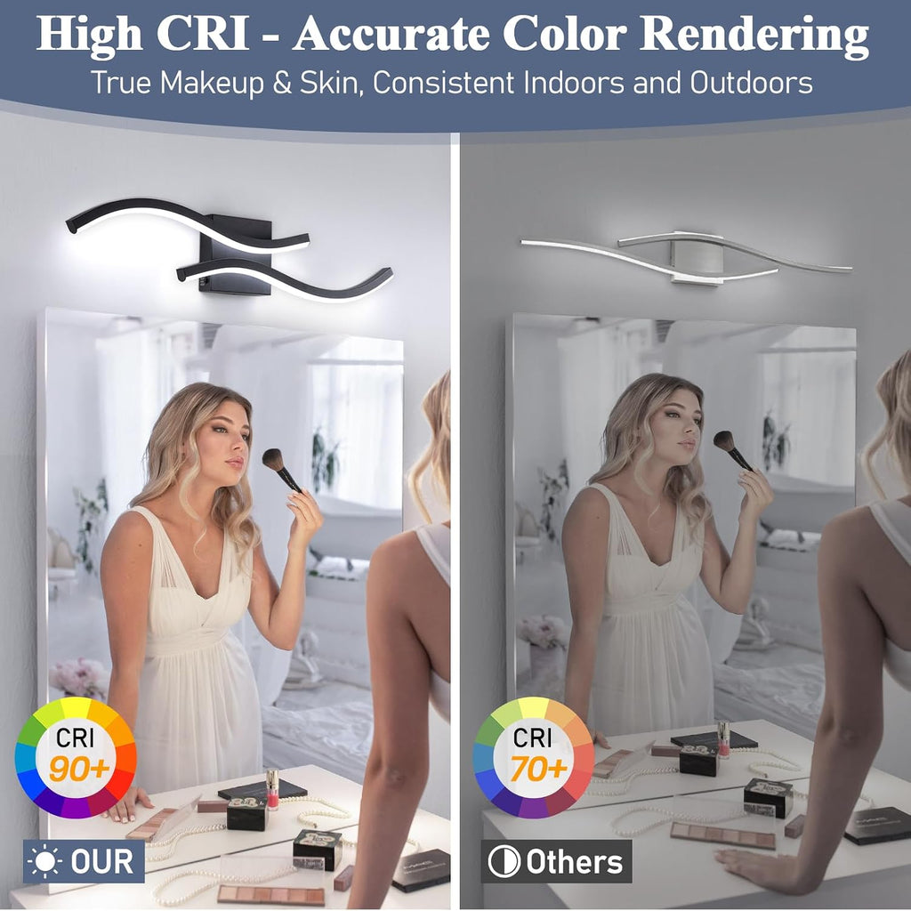 Black Dimmable LED Bathroom Mirror Vanity Light