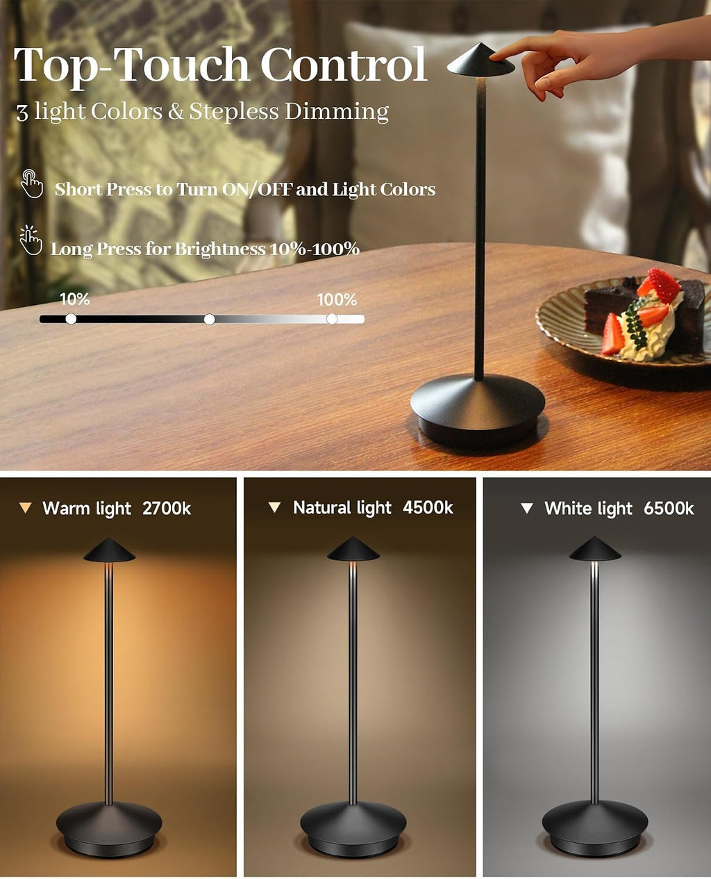 Waterproof Rechargeable Outdoor Table Lamps