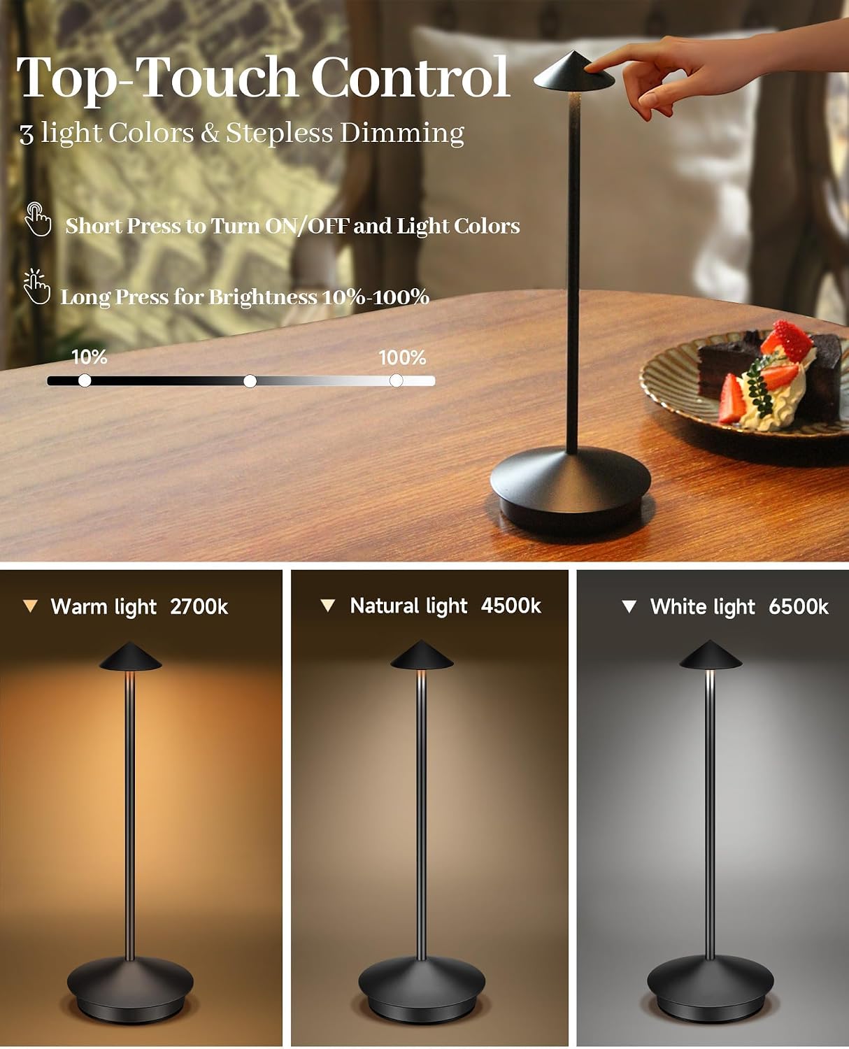 Waterproof Rechargeable Outdoor Table Lamps
