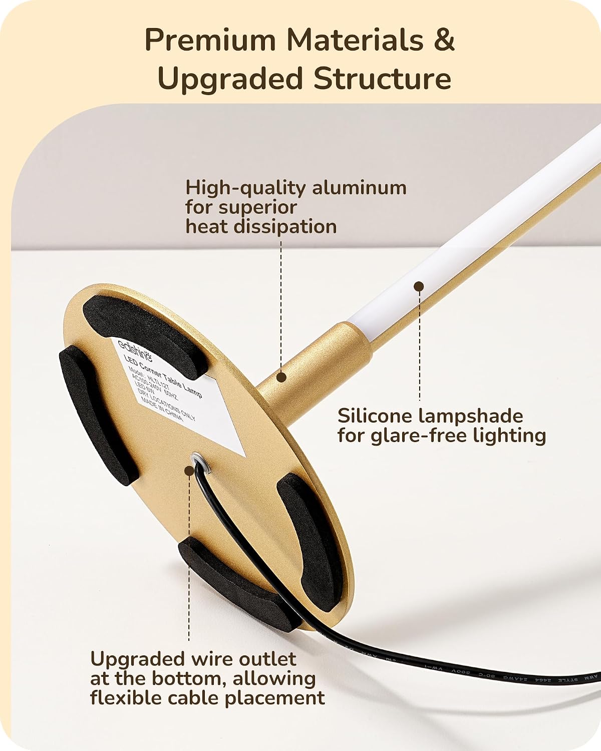 Gold Dimmable 3 Color Bedside Table Lamp