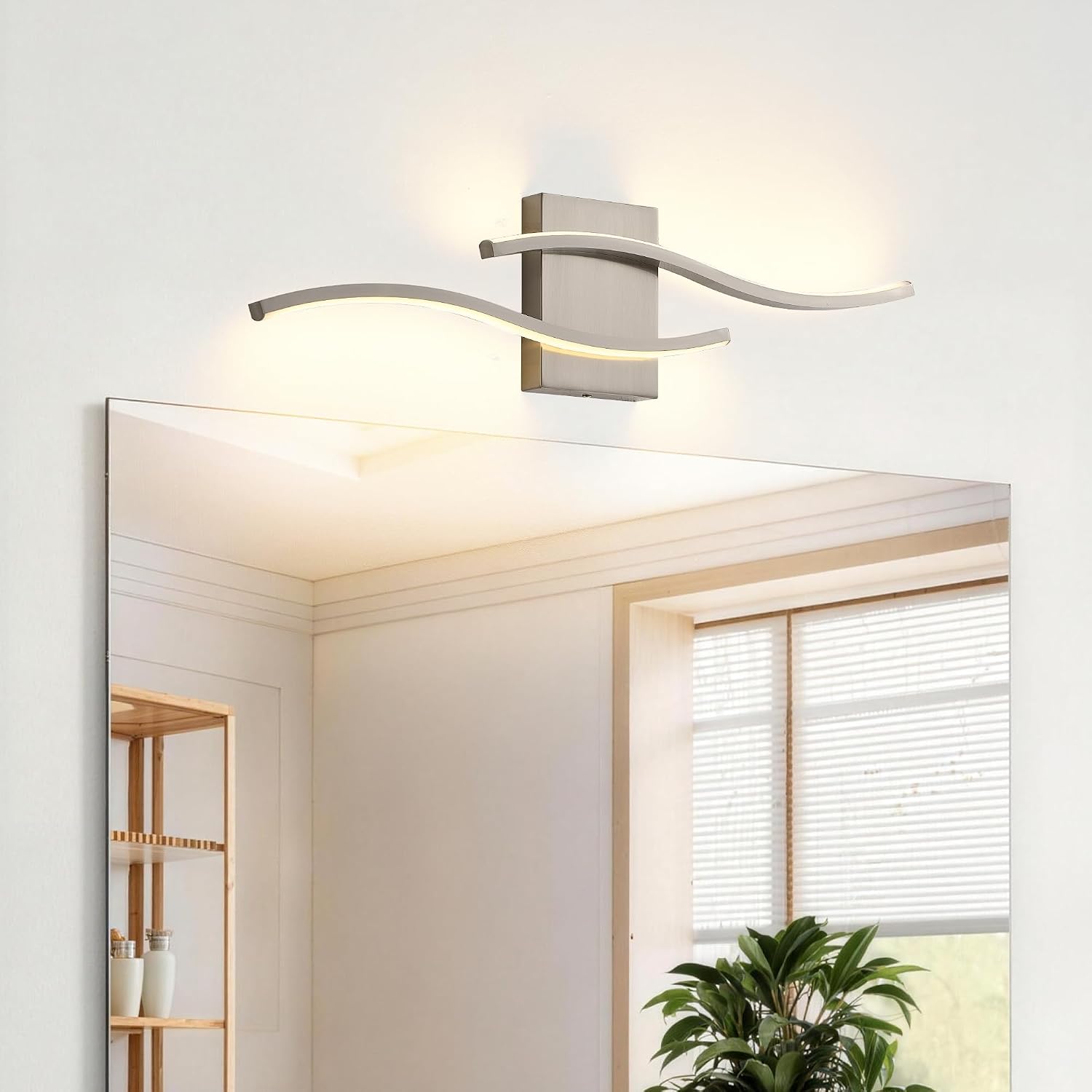 Dimmable LED Nickel Bathroom Vanity Wall Light