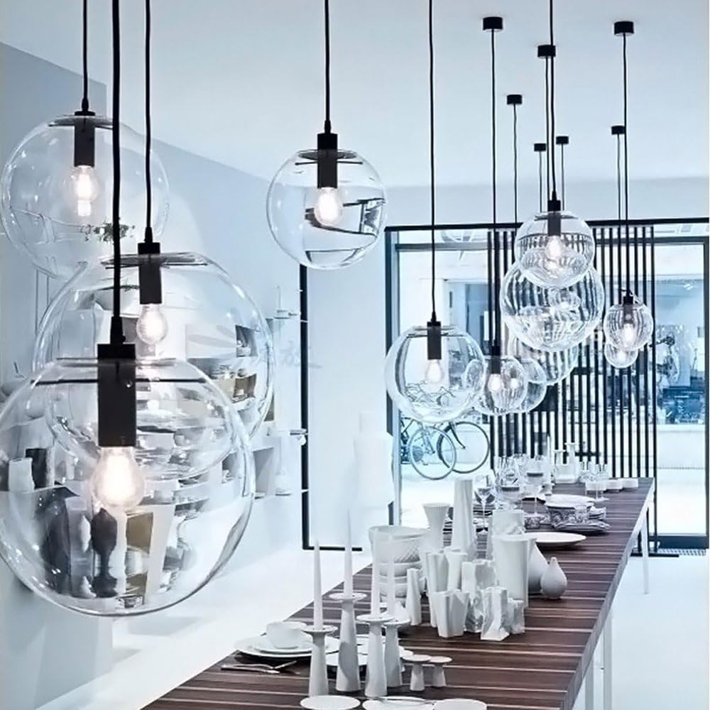 Industrial Clear Glass Kitchen Pendant Light