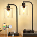Industrial USB Dimmable Bedside Table Lamps