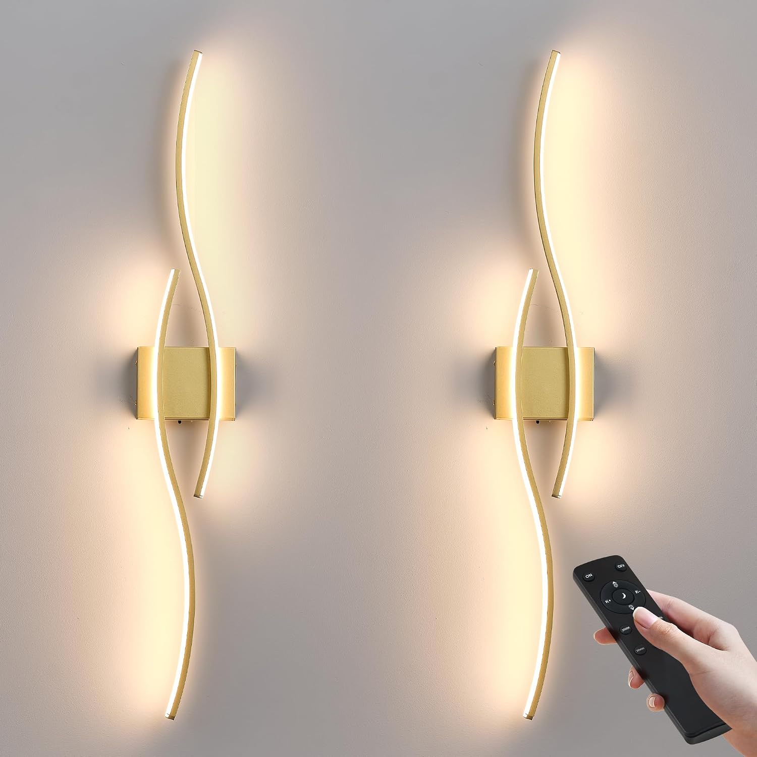 Remote Dimmable Wireless LED Wall Sconces