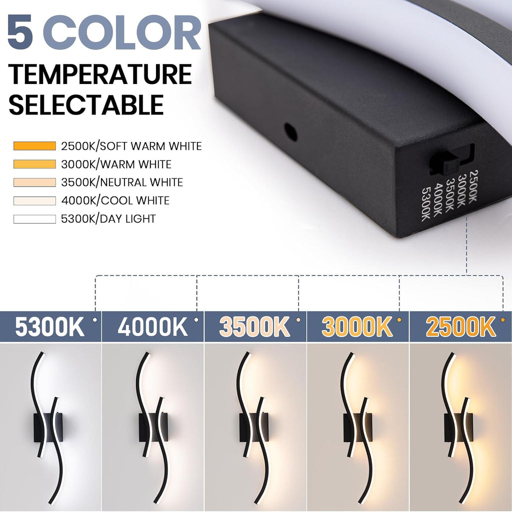 Black Dimmable LED Bathroom Mirror Vanity Light