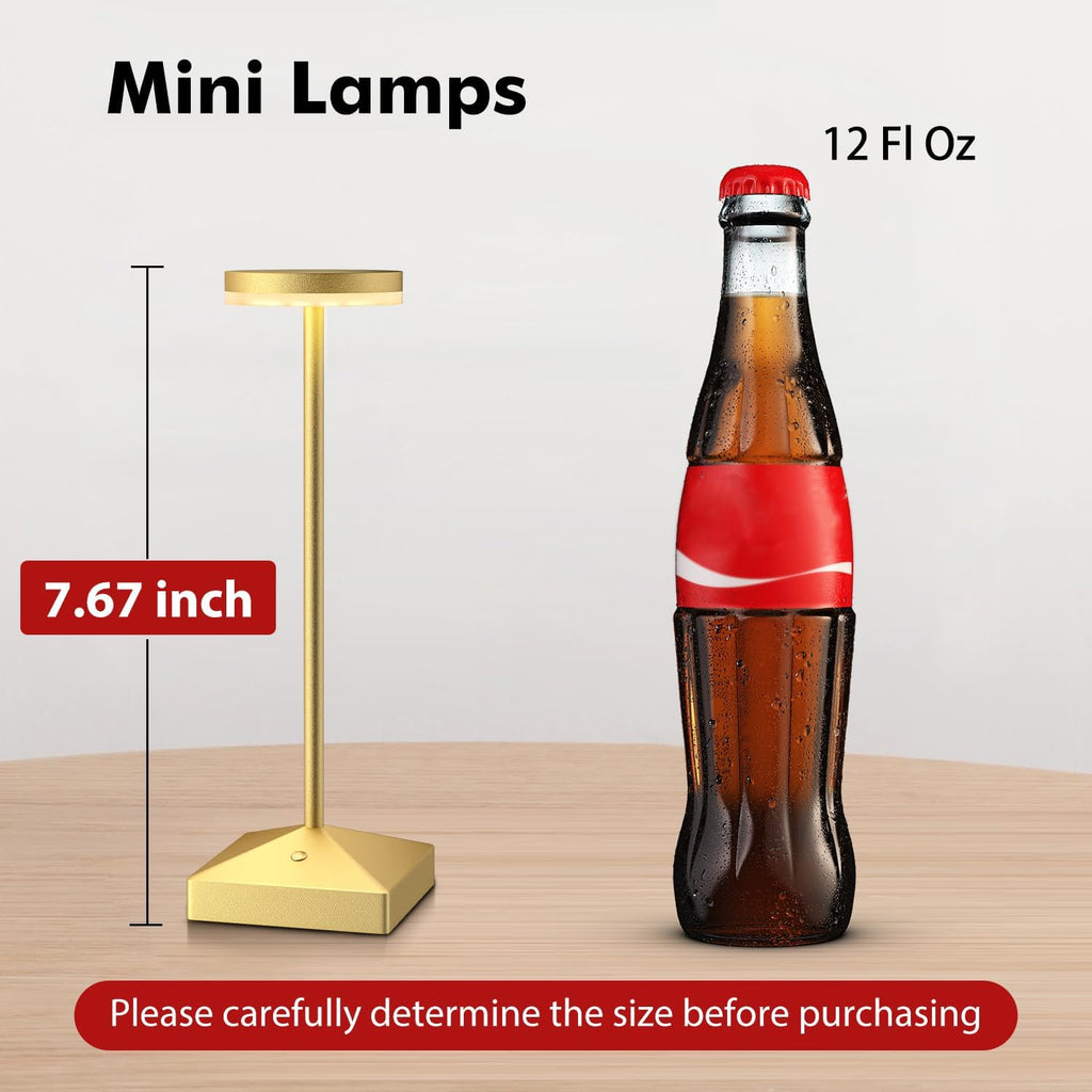 Gold Rechargeable Touch Cordless Table Lamps