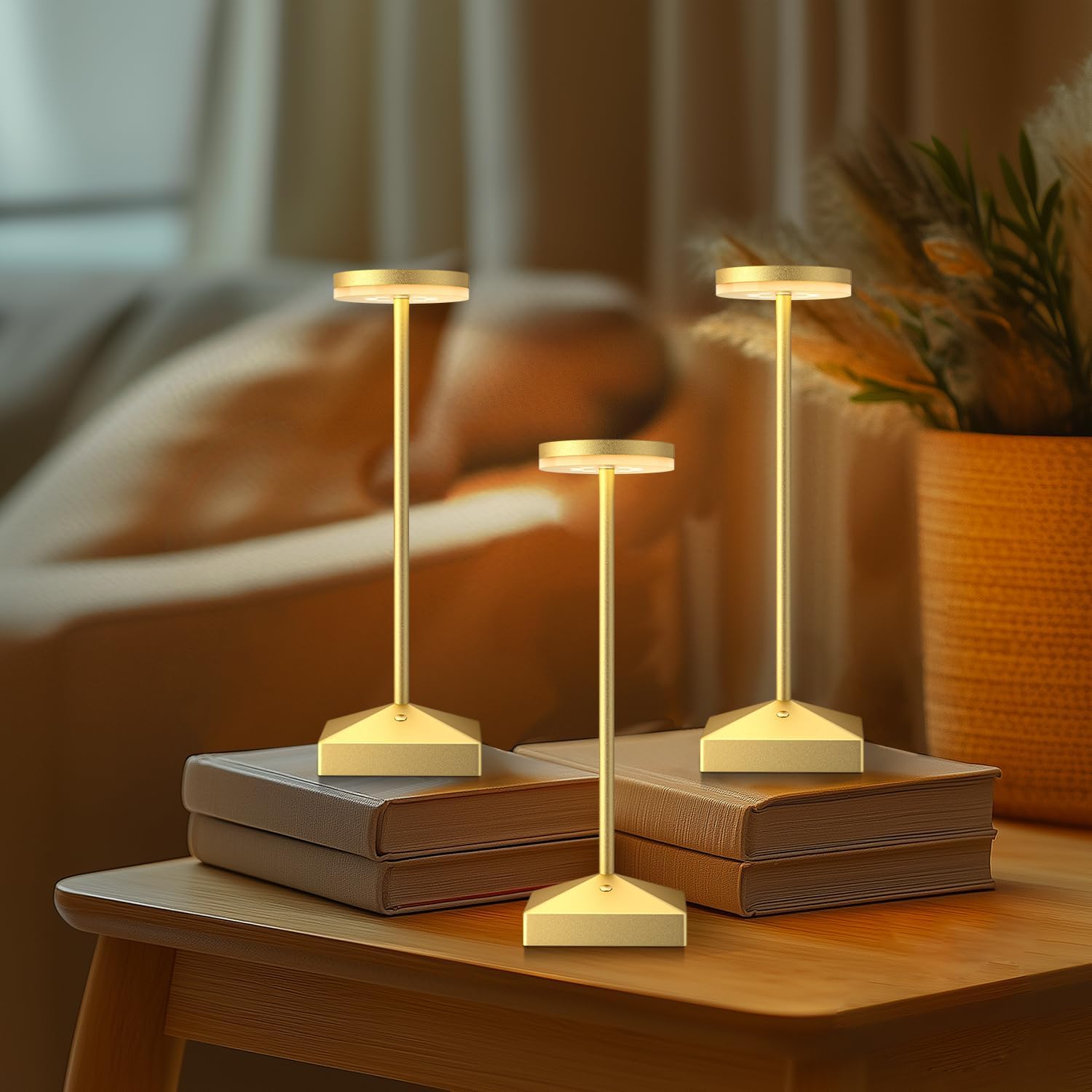 Gold Rechargeable Touch Cordless Table Lamps