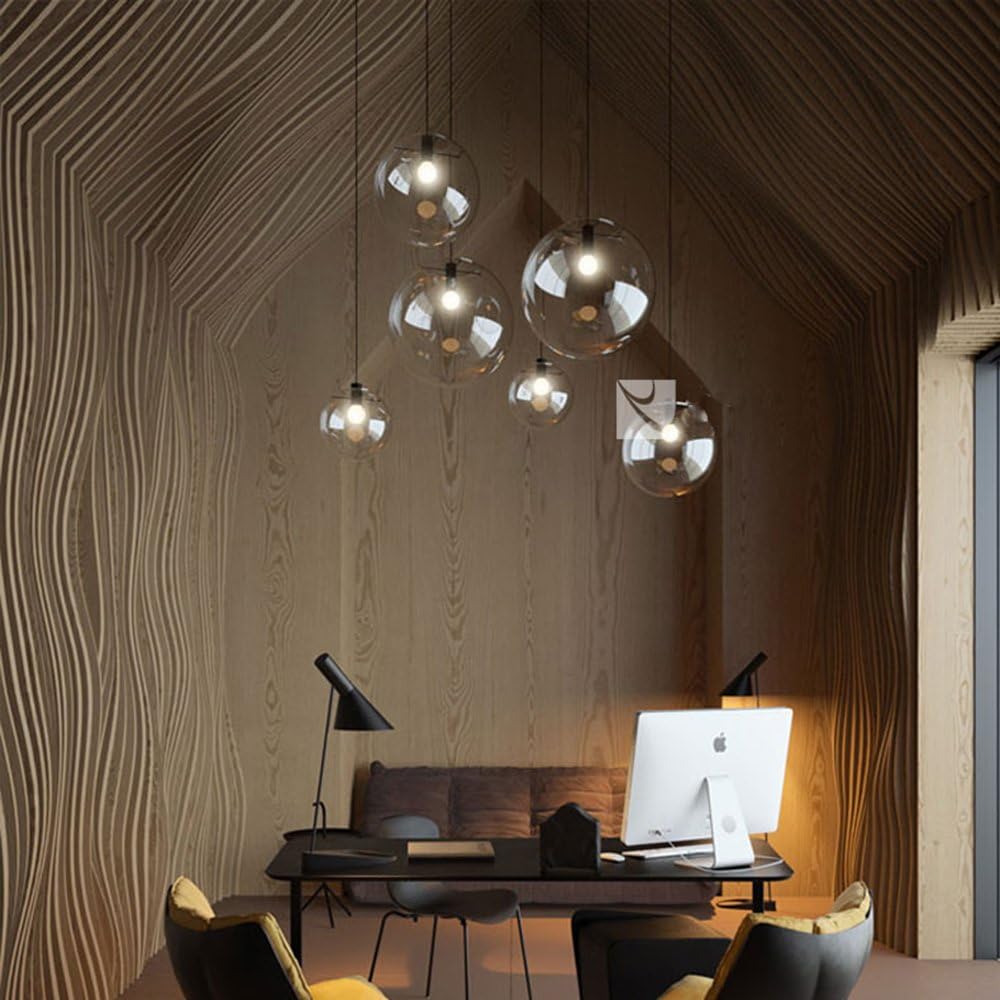 Industrial Clear Glass Kitchen Pendant Light