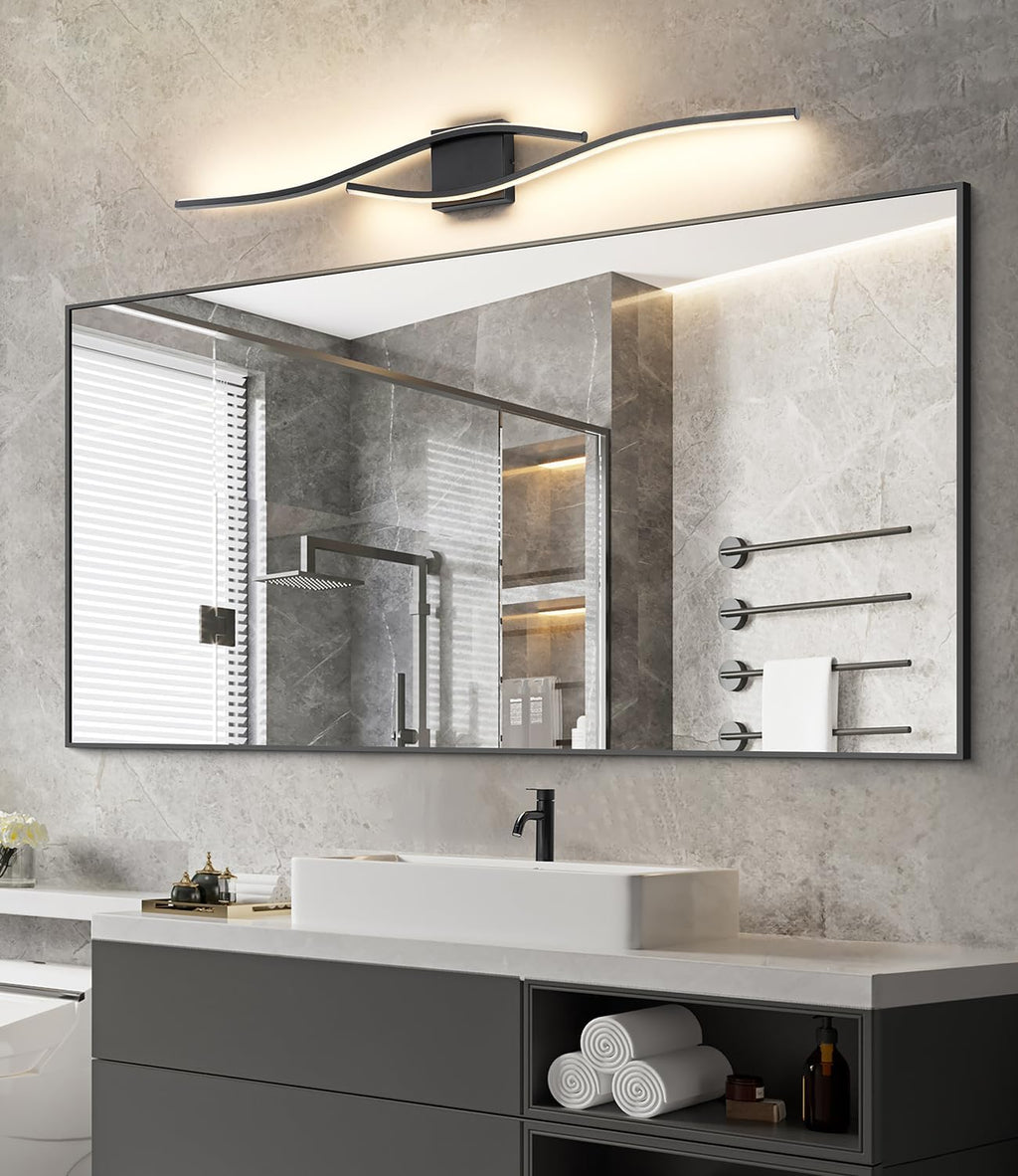 Black Dimmable LED Bathroom Mirror Vanity Lamp