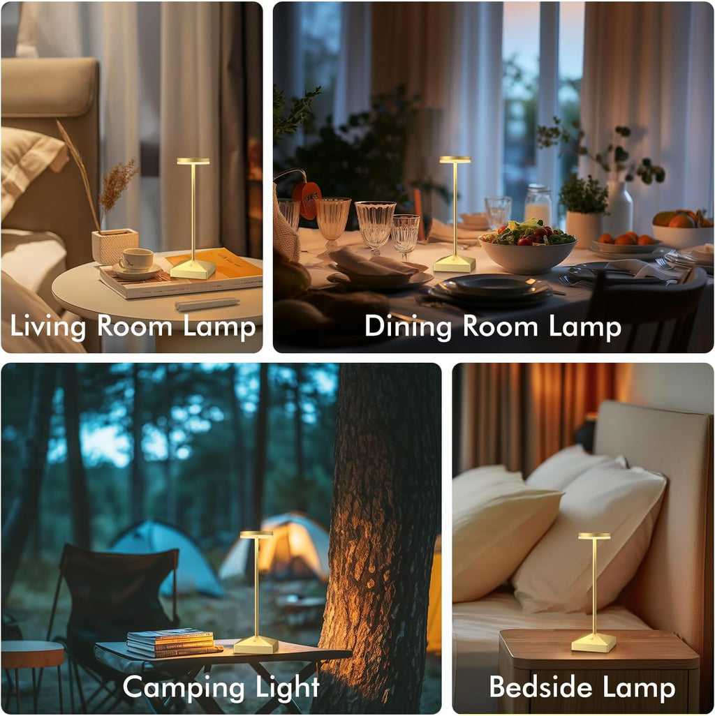 Gold Rechargeable Touch Cordless Table Lamps