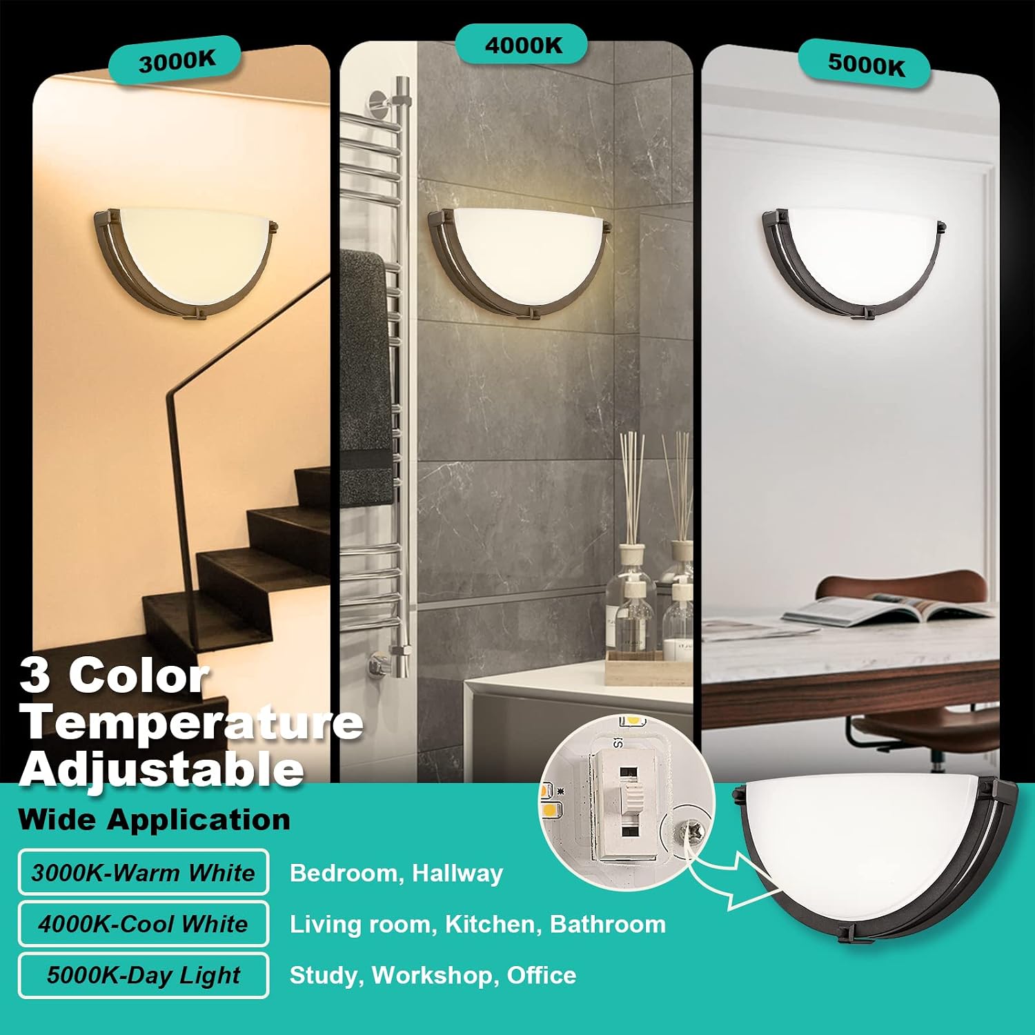 Bronze Half Moon Adjustable LED Wall Sconce