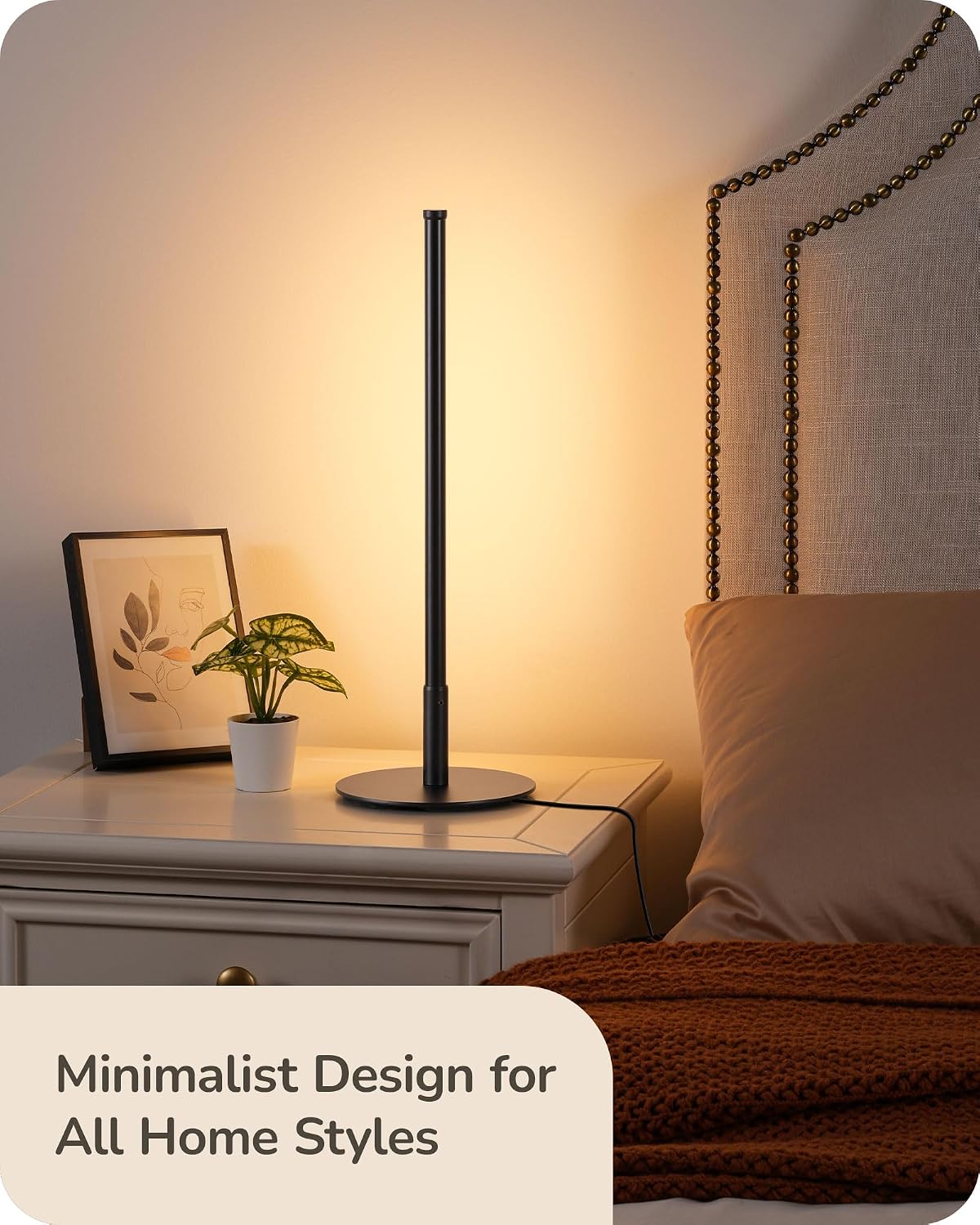 Black Dimmable 3 Color Metal Table Lamp